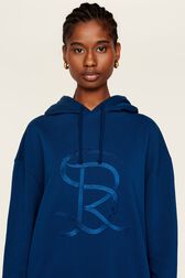 Women Cotton Jersey Hoodie Prussian blue details view 1
