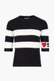 SR Heart Short Sleeve Sailor Sweater Black front view
