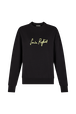 Long-sleeved sweatshirt Black front view
