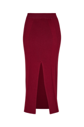 High-Waisted Skirt Claret back view
