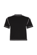 T-shirt col rond manches courtes en jersey de coton Noir vue de dos