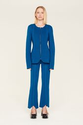 Women Milano Knitted Jacket Prussian blue details view 4