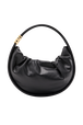 Domino medium leather bag Black front view