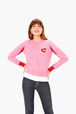 Cardigan cœur SR Rose vue portée de face