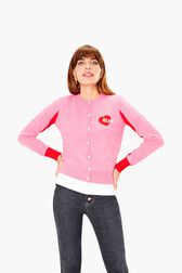 Cardigan cœur SR Rose vue portée de face