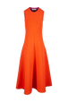Robe longue bicolore femme Orange vue de face