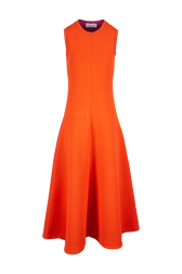 Women Two-Tone Maxi Dress Orange front view