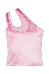 Top cut out en velours Doll pink vue de dos