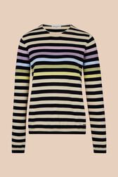 Pull rayé multicolore signature femme Bleu nuit vue de face