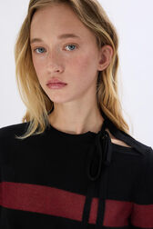 RYKIEL wool and lurex sweater Black/red details view 2