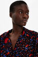 Women Cherry Print Viscose Shirt Black details view 2