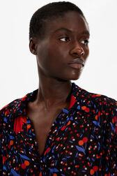 Women Cherry Print Viscose Shirt Black details view 2