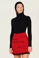 Mini jupe laine intarsia charms femme Rouge vue de détail 1