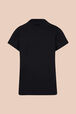 Women Mouth Print T-shirt Black back view