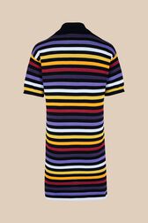 Women Multicolor Striped Oversize Polo Dress Black back view