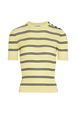 Pull manches courtes rayé femme Baby yellow vue de face