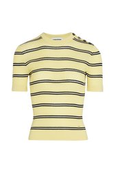 Women Short Sleeve Sweater Baby yellow front view