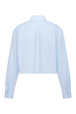 Chemise crop en coton à manches longues fines rayures Raye blanc / bleu vue de dos