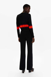 Women Viscose Trousers Black back worn view