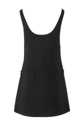 Robe courte sans manches maille milano femme Noir vue de dos