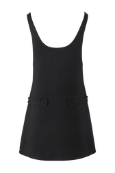 Women Sleeveless Milano Short Dress Black back view