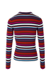 Women Ribbed Wool Sweater Multico striped back view