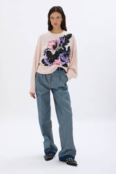 Pleated jeans Raw front worn view