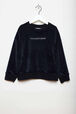 Sweat fille velours Noir vue de face