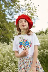 T-shirt fille motif "Rykiel Girls" Blanc vue portée de dos