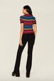 Sweater manches courtes Big Poor Boy rayé femme Multico raye rf vue portée de dos