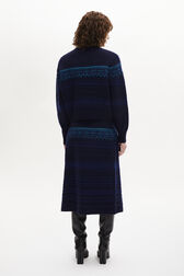 Midi Wrap Skirt Blue back worn view