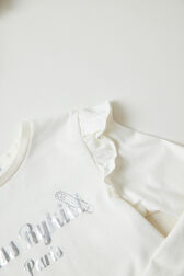 Printed Cotton Girl Long-Sleeved T-shirt Ecru details view 1
