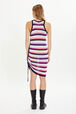 Short striped tank dress Pink back worn view