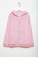 Velvet Girl Zipped Hoodie Pink front view