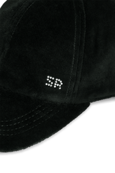 Velvet cap Dark green back view