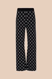 Women Jacquard Pants Black front view