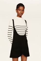 Robe courte sans manches maille milano femme Noir vue de détail 1