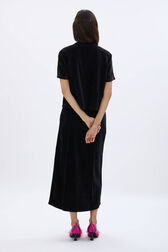 Long velvet skirt Black back worn view