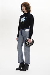 Long-Sleeved Crew-Neck Jumper Black details view 1