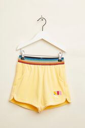 Short fille velours Jaune clair vue de face