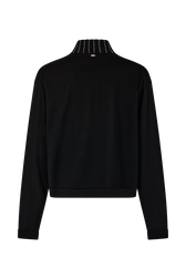 Merino wool sweater Black back view