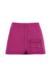 Mini Skirt Tailored Denim Fuchsia Fuchsia front view