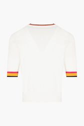 Short Sleeve SR Kiss Sweater White back view