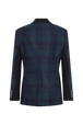 Menswear-inspired tartan blazer Check navy green back view