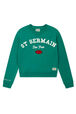 Printed Girl Oversize Cropped Sweater - Bonton x Sonia Rykiel Green front view