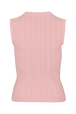 Open Knit Sleveless Crew-Neck Sweater Pink back view