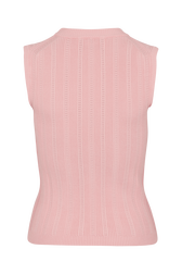 Sleeveless Crew-Neck Jumper Pink back view