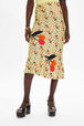 Women Cherry Print Twill Midi Skirt Baby yellow details view 1
