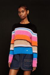Pull rayures brossées femme Multico raye vue de détail 1