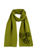 Écharpe laine fleur en relief femme Pistache vue de dos
